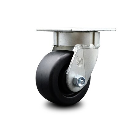 Service Caster 4 Inch Kingpinless Polyolefin Wheel Swivel Top Plate Caster SCC-KP30S420-POR